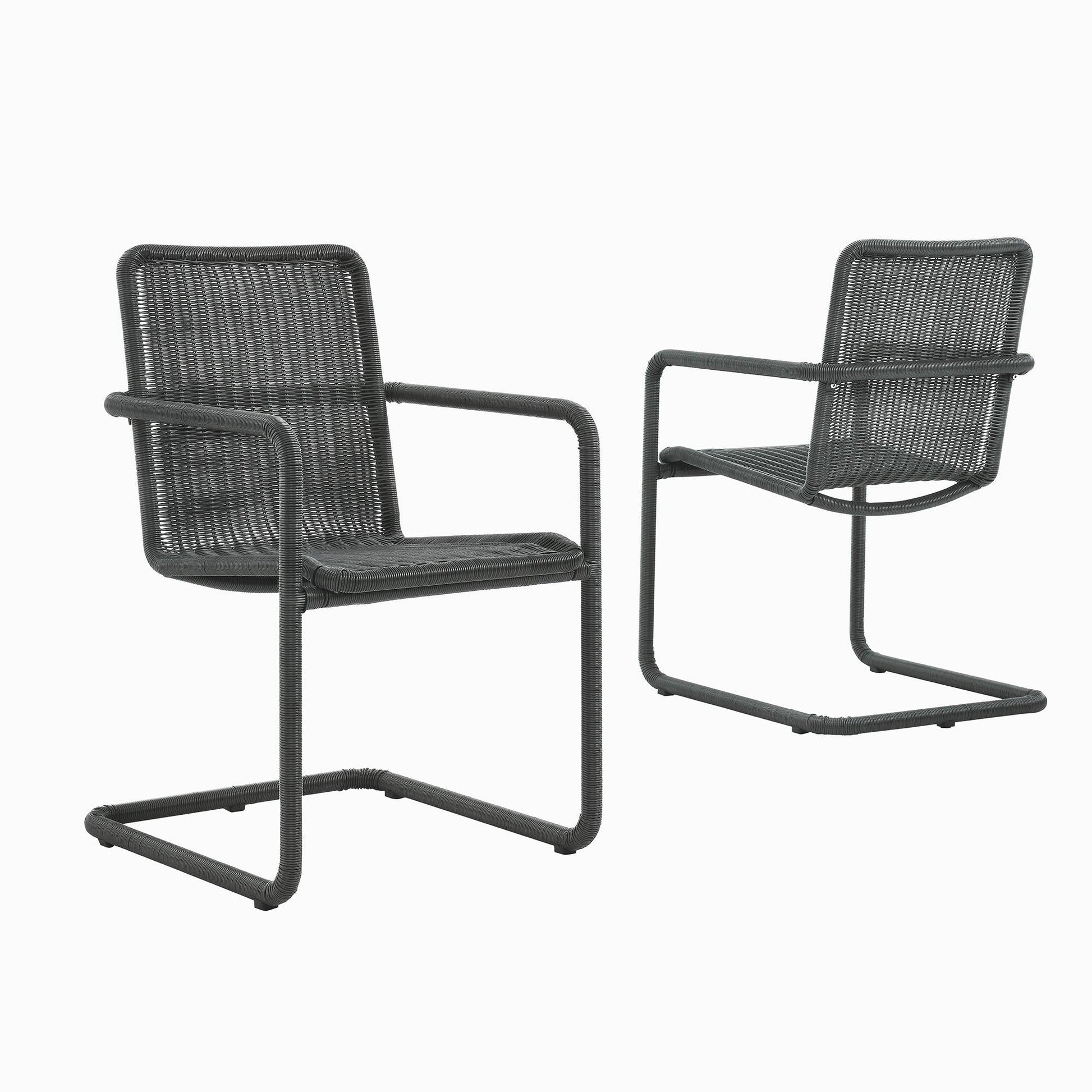 Abacus Outdoor Patio Wicker Dining Chairs Set of 2 by Modway FredCo