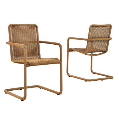 Abacus Outdoor Patio Wicker Dining Chairs Set of 2 by Modway FredCo