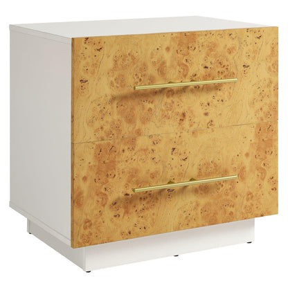 Abel 2-Drawer Burl Wood Nightstand by Modway FredCo