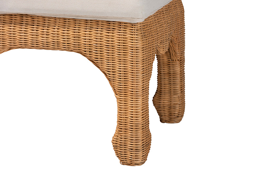 Abena Ming Style Natural Rattan Bench FredCo