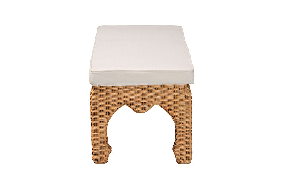 Abena Ming Style Natural Rattan Bench FredCo