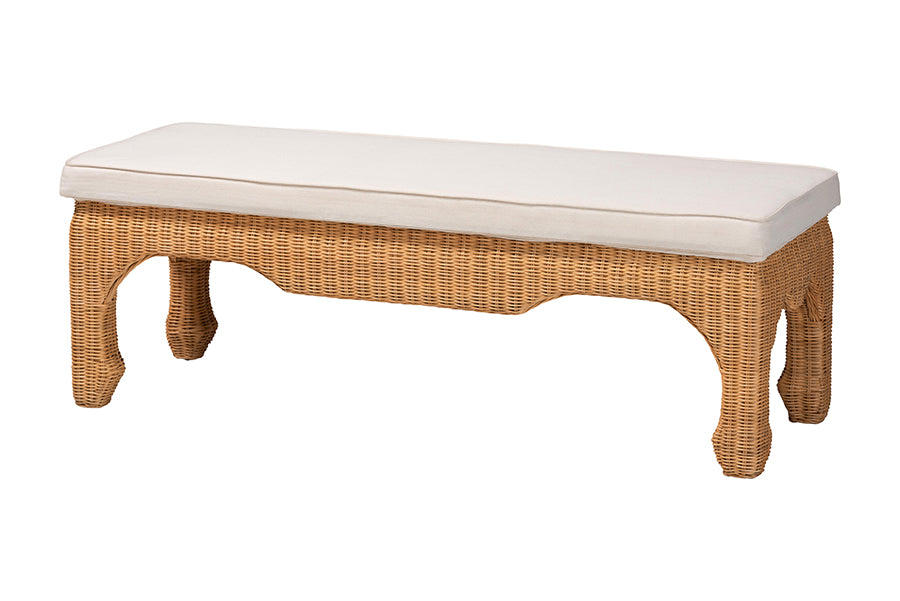 Abena Ming Style Natural Rattan Bench FredCo