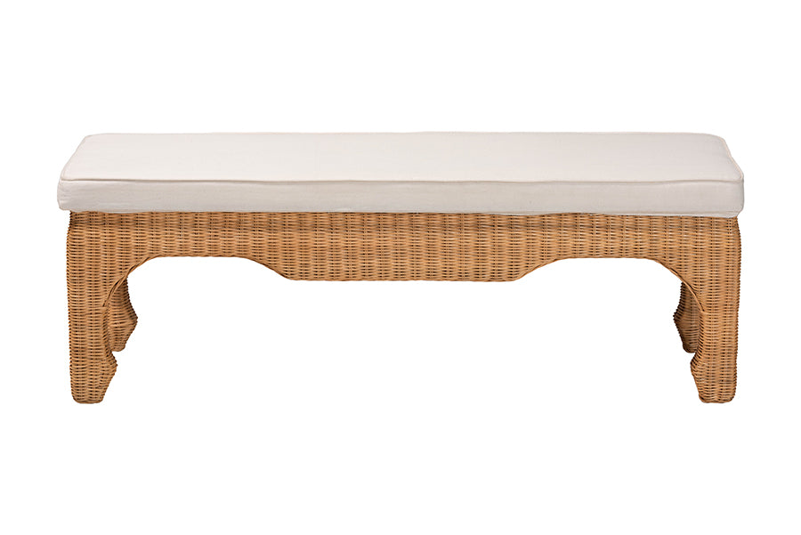 Abena Ming Style Natural Rattan Bench FredCo