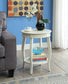 Aberta Antique White Finish Accent Table FredCo