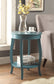 Aberta Teal Finish Accent Table FredCo