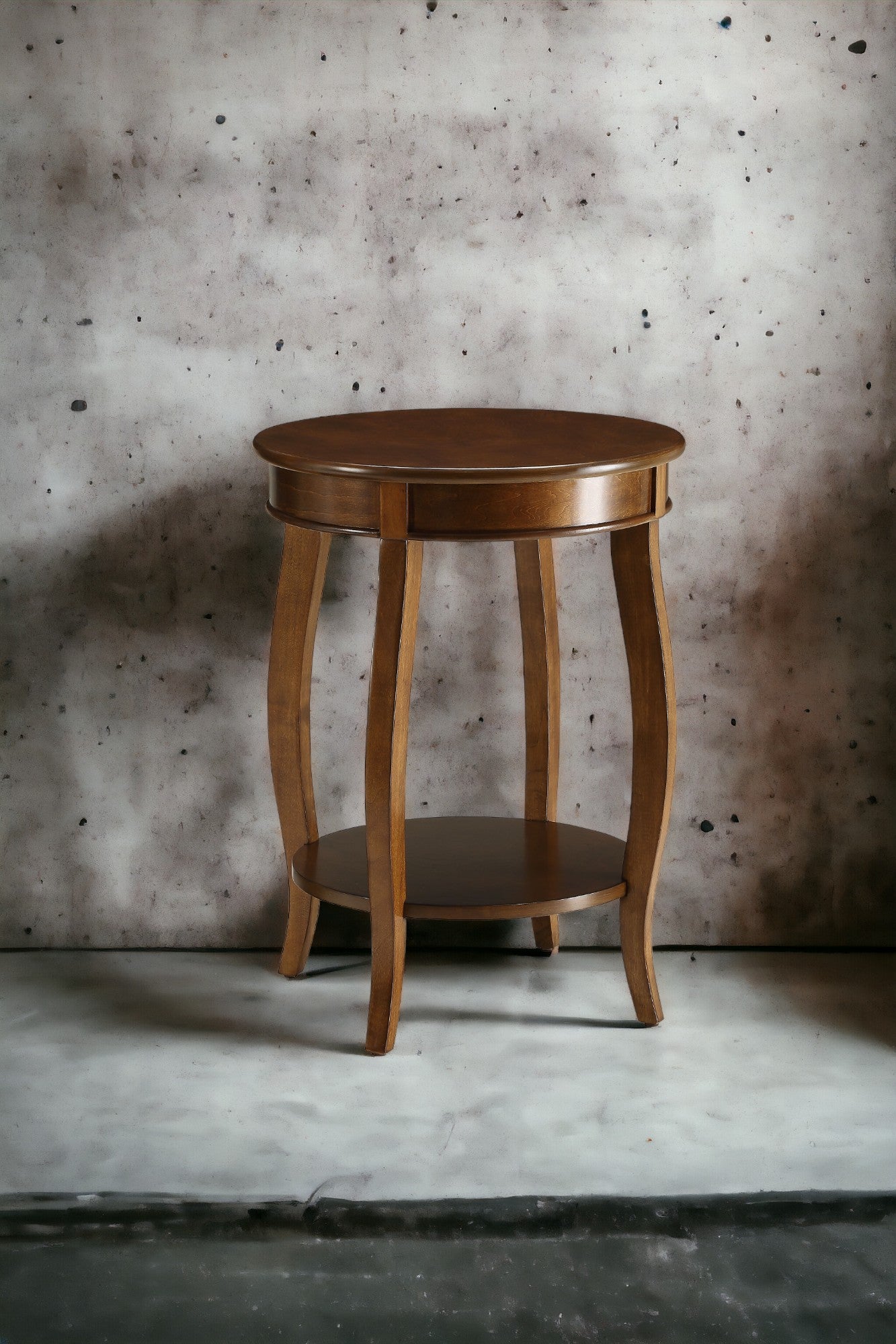 Aberta Walnut Finish Accent Table FredCo