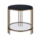 Abisha Sintered Stone Top & Champagne Finish End Table FredCo