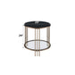 Abisha Sintered Stone Top & Champagne Finish End Table FredCo