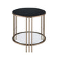 Abisha Sintered Stone Top & Champagne Finish End Table FredCo
