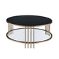 Abisha Sintered Stone Top & Champagne Finish Round Coffee Table FredCo
