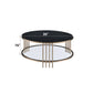 Abisha Sintered Stone Top & Champagne Finish Round Coffee Table FredCo