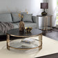 Abisha Sintered Stone Top & Champagne Finish Round Coffee Table FredCo