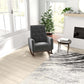 Elegant Style Demetrius Dark Grey Fabric Rocking Chair with Solid Wood Frame for Living Room and Nursery 36.6'H x 27.5'W x 39'D for Living Room Bedroom Reading FredCo
