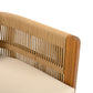 Modern beige rope woven chair backrest with wood frame, FredCo International furniture