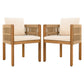 Pair of modern wood accent chairs with cream cushions and rope side detailing, FredCo International