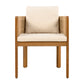 Modern wooden armchair with beige cushions, home furniture from FredCo International