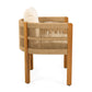 Modern rope accent chair with wood frame and cream cushion, FredCo International furniture