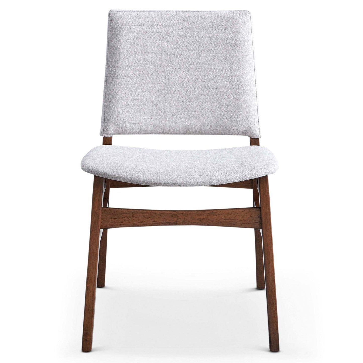 Gusto Mid-Century Modern Fabric Dining Chair (Set of 2) in Light Gray with Solid Wood Frame 22.4'W x 18.1'D x 31.1'H for Living Room Bedroom Outdoor FredCo