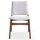 Gusto Mid-Century Modern Fabric Dining Chair (Set of 2) in Light Gray with Solid Wood Frame 22.4'W x 18.1'D x 31.1'H for Living Room Bedroom Outdoor FredCo