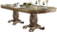 ACME Vendome Dining Table w/Double Pedestal, Gold Patina & Bone 120" 63000 FredCo