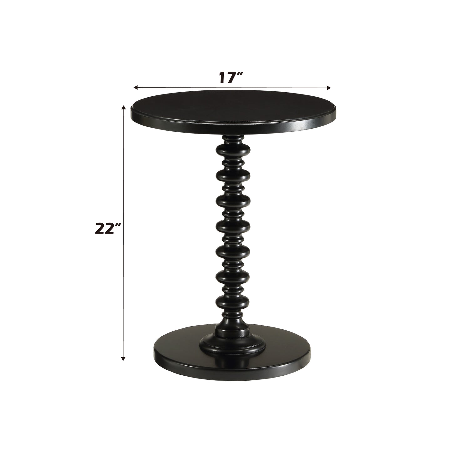 Acton Black Finish Accent Table FredCo
