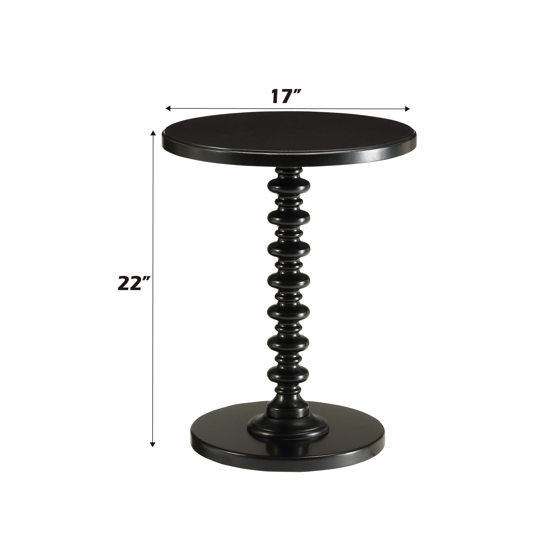 Acton Black Finish Accent Table FredCo