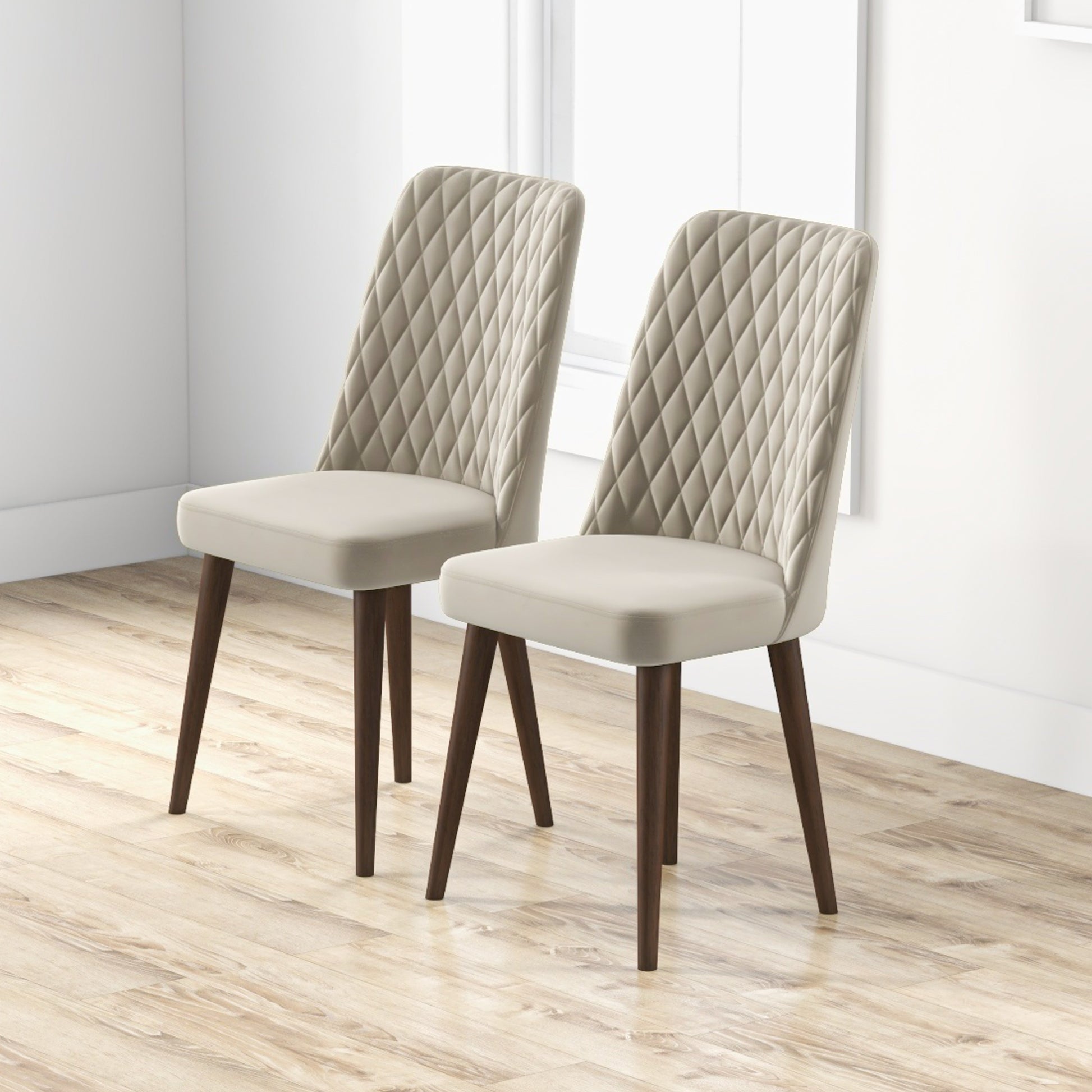 Premium Katie Mid-Century Modern Velvet Dining Chair Set - Elegant Design, Durable Velvet, Solid Wood Frame for Home Kitchen FredCo