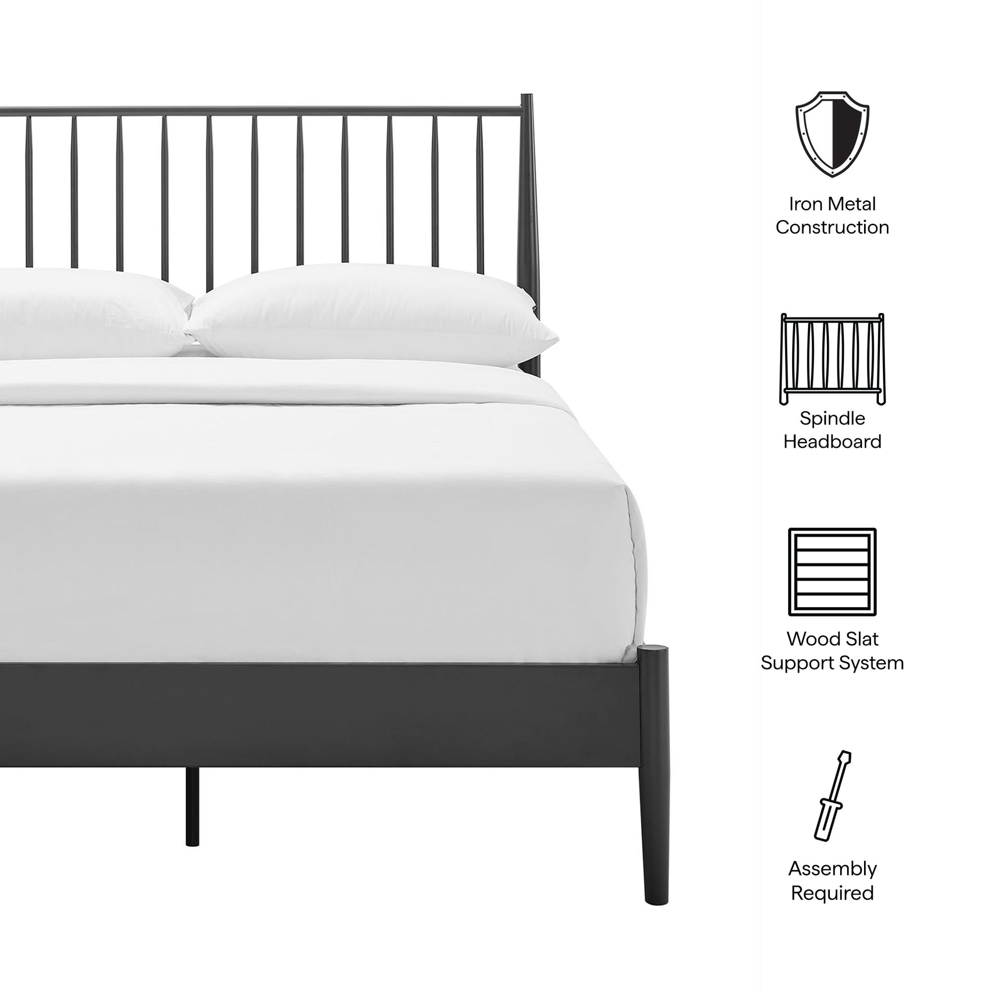 Adair Spindle Metal Platform Bed by Modway FredCo