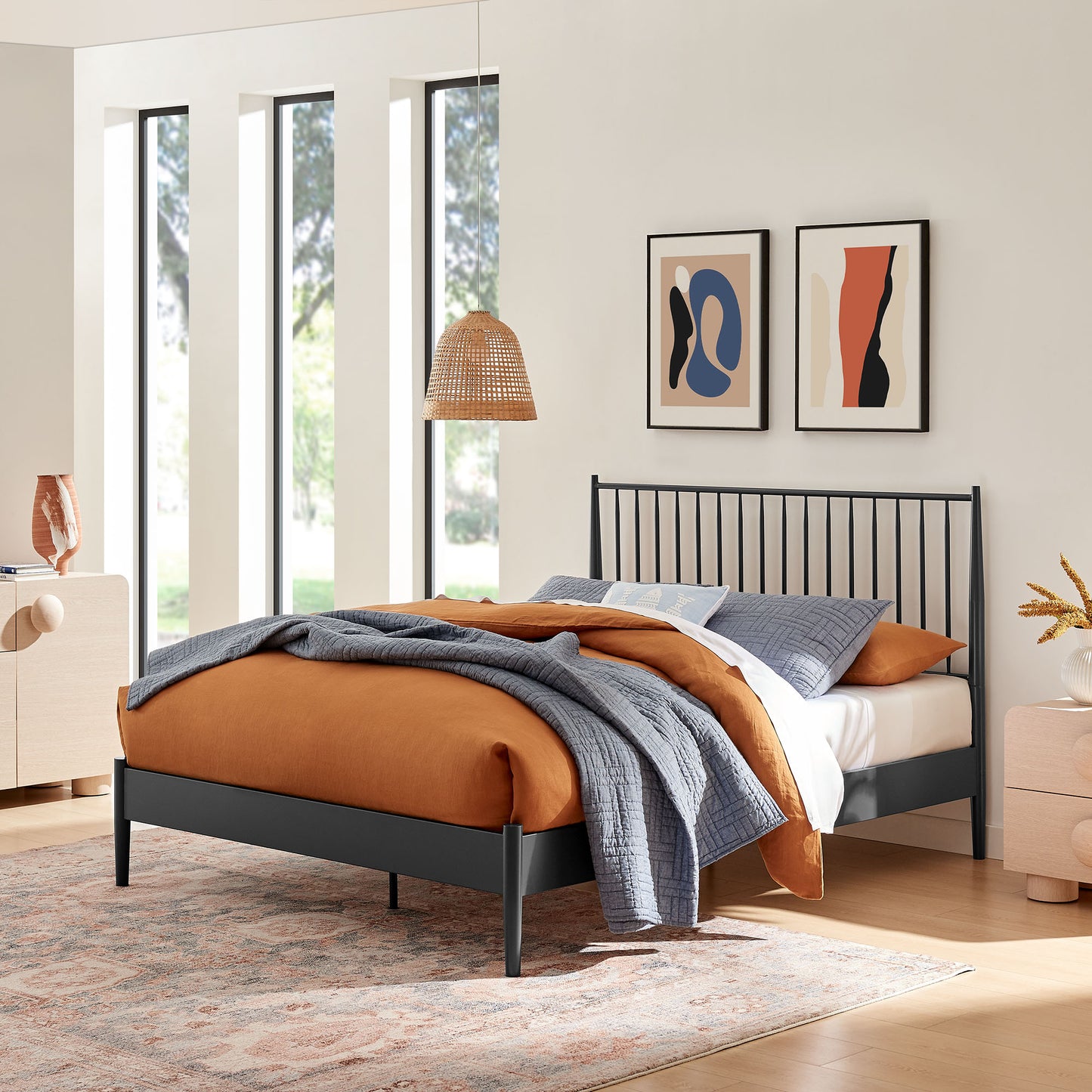 Adair Spindle Metal Platform Bed by Modway FredCo