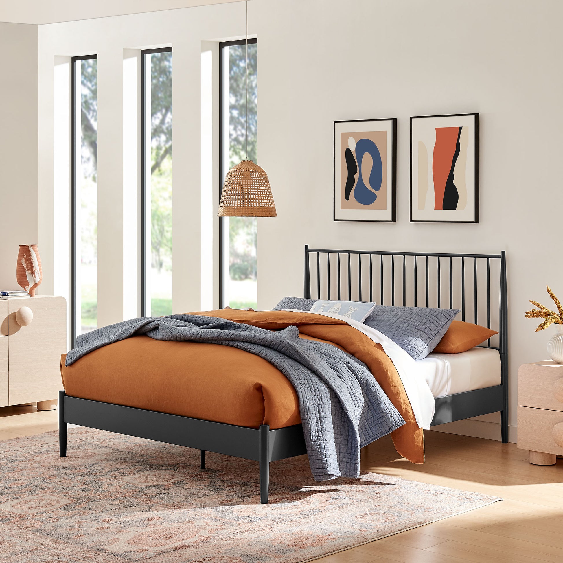 Adair Spindle Metal Platform Bed by Modway FredCo