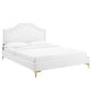 Adelaide Performance Velvet Queen Platform Bed, MOD-6580 FredCo