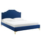Adelaide Performance Velvet Queen Platform Bed, MOD-6580 FredCo