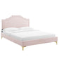 Adelaide Performance Velvet Queen Platform Bed, MOD-6580 FredCo