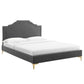 Adelaide Performance Velvet Queen Platform Bed, MOD-6580 FredCo