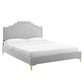 Adelaide Performance Velvet Queen Platform Bed, MOD-6580 FredCo