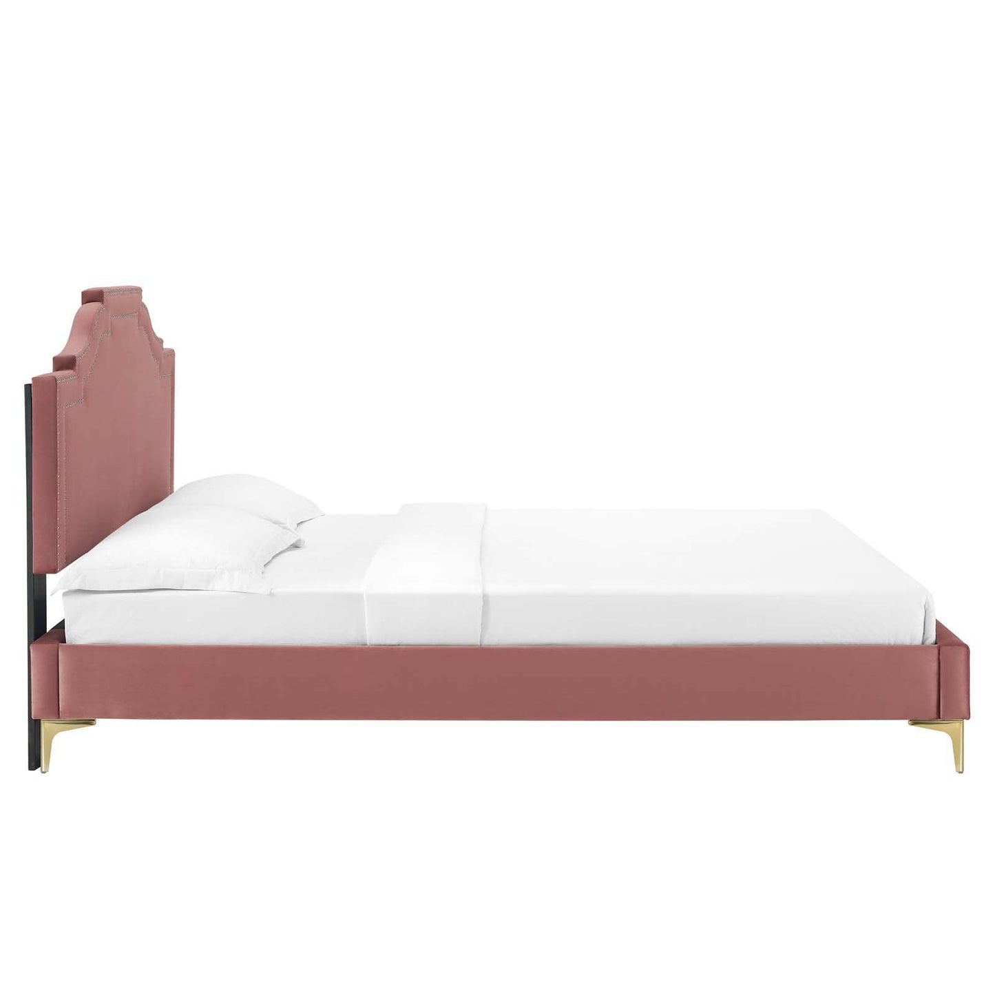 Adelaide Performance Velvet Queen Platform Bed, MOD-6580 FredCo