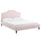 Adelaide Performance Velvet Queen Platform Bed, MOD-6581 FredCo