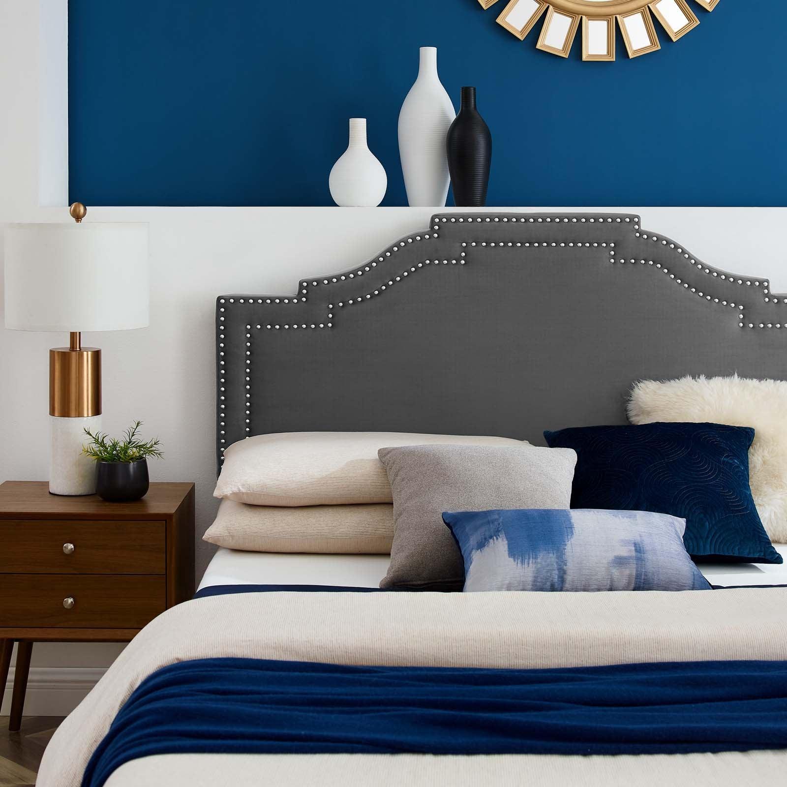Adelaide Performance Velvet Queen Platform Bed, MOD-6581 FredCo