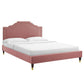 Adelaide Performance Velvet Queen Platform Bed, MOD-6581 FredCo
