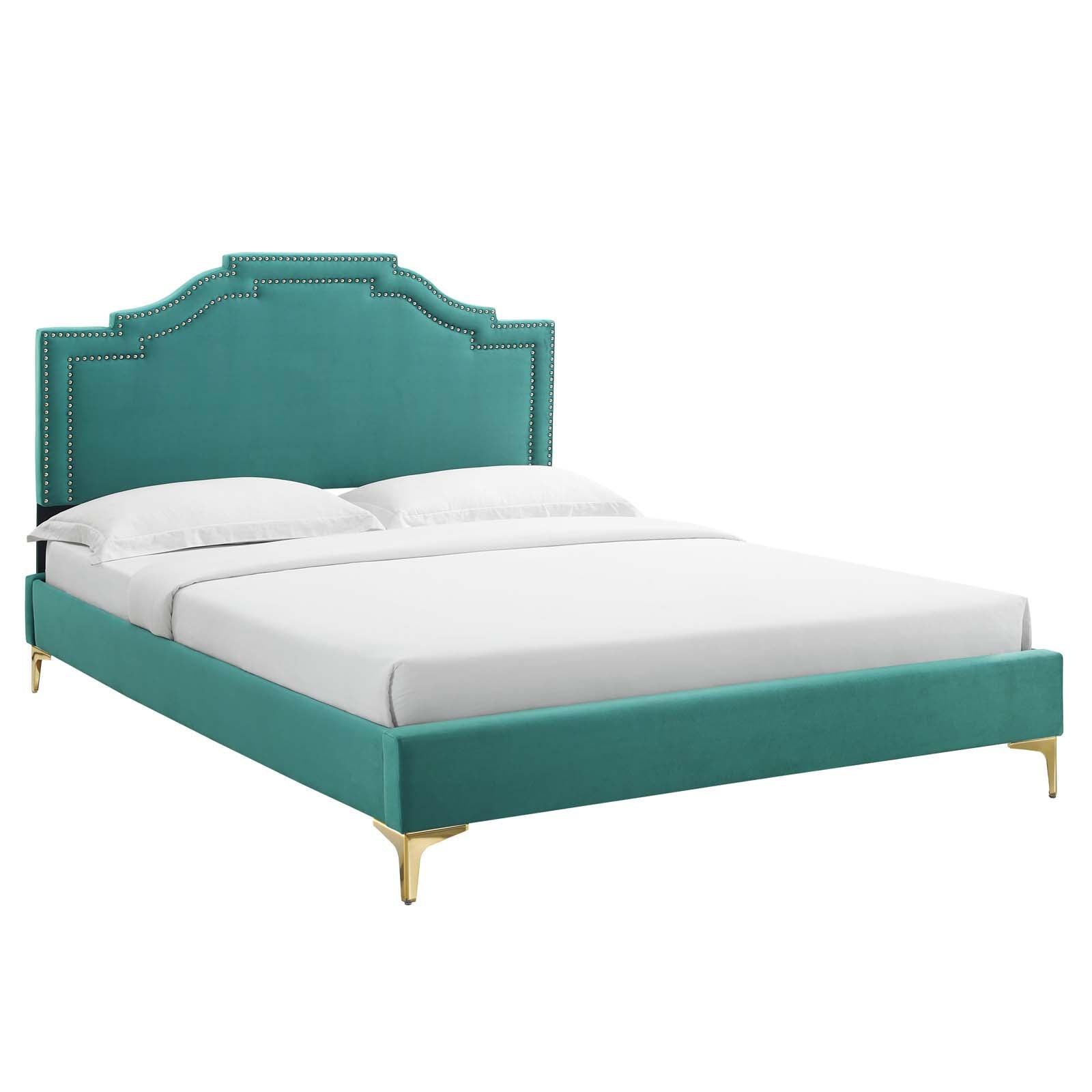 Adelaide Performance Velvet Twin Platform Bed, MOD-6850 FredCo
