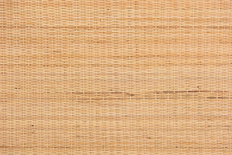 Adelyn Modern Bohemian Natural Brown Rattan and Mahogany Wood, King Size Headboard FredCo