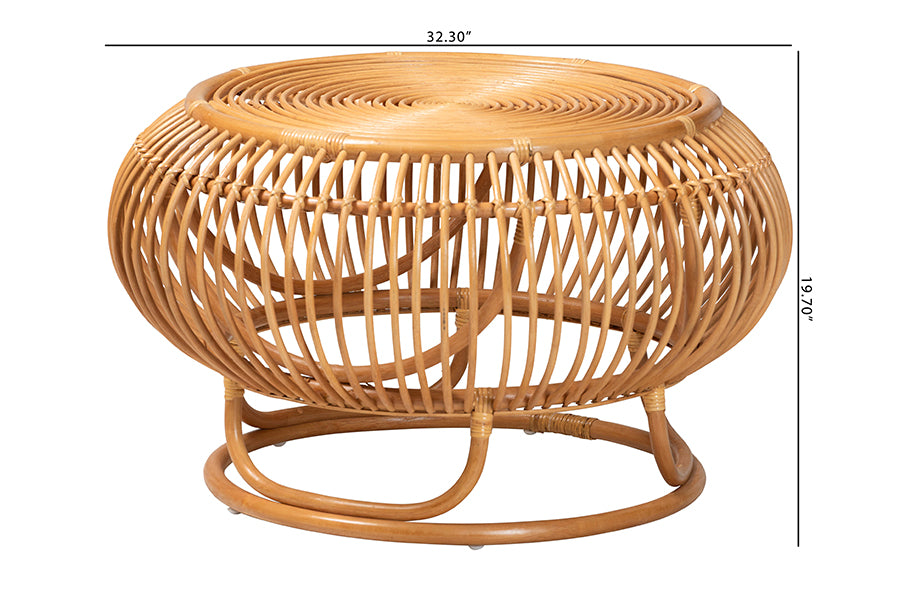 Adeola Natural Rattan Coffee Table FredCo