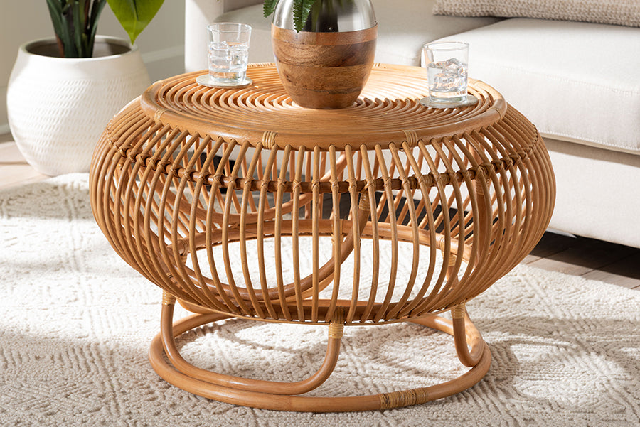 Adeola Natural Rattan Coffee Table FredCo