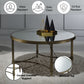 Aditya Mirrored & Antique Brass Finish Coffee Table FredCo