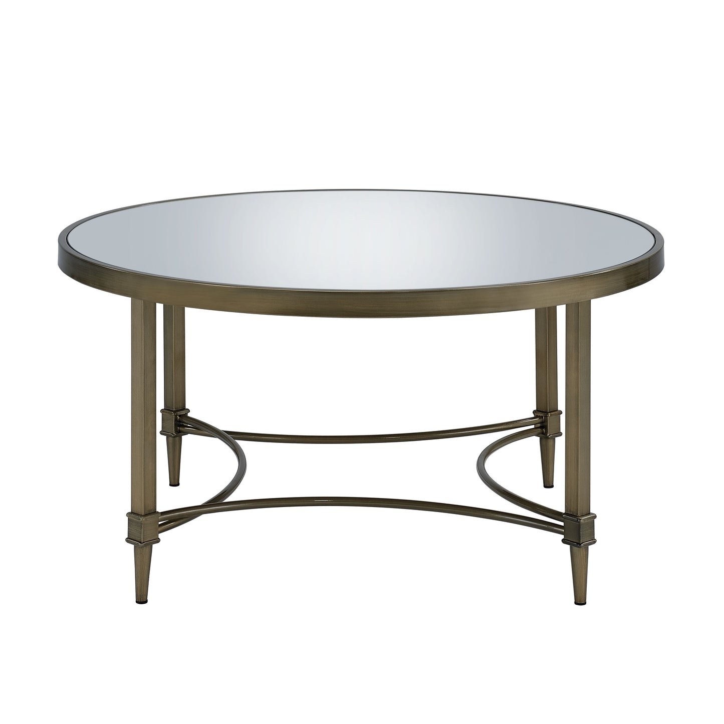 Aditya Mirrored & Antique Brass Finish Coffee Table FredCo