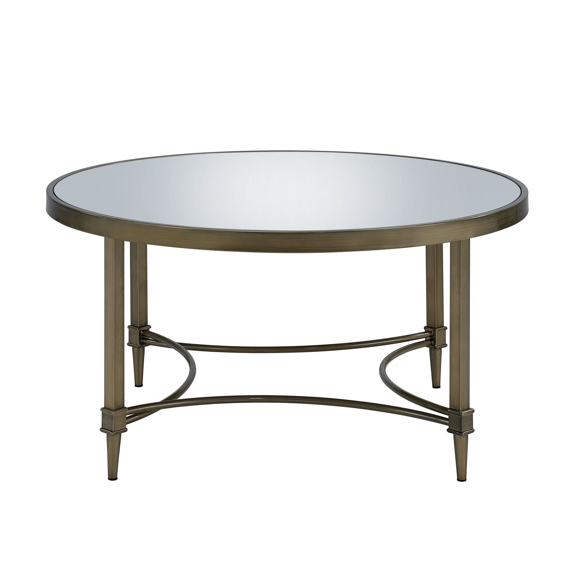 Aditya Mirrored & Antique Brass Finish Coffee Table FredCo