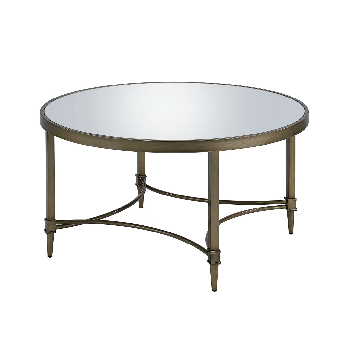 Aditya Mirrored & Antique Brass Finish Coffee Table FredCo