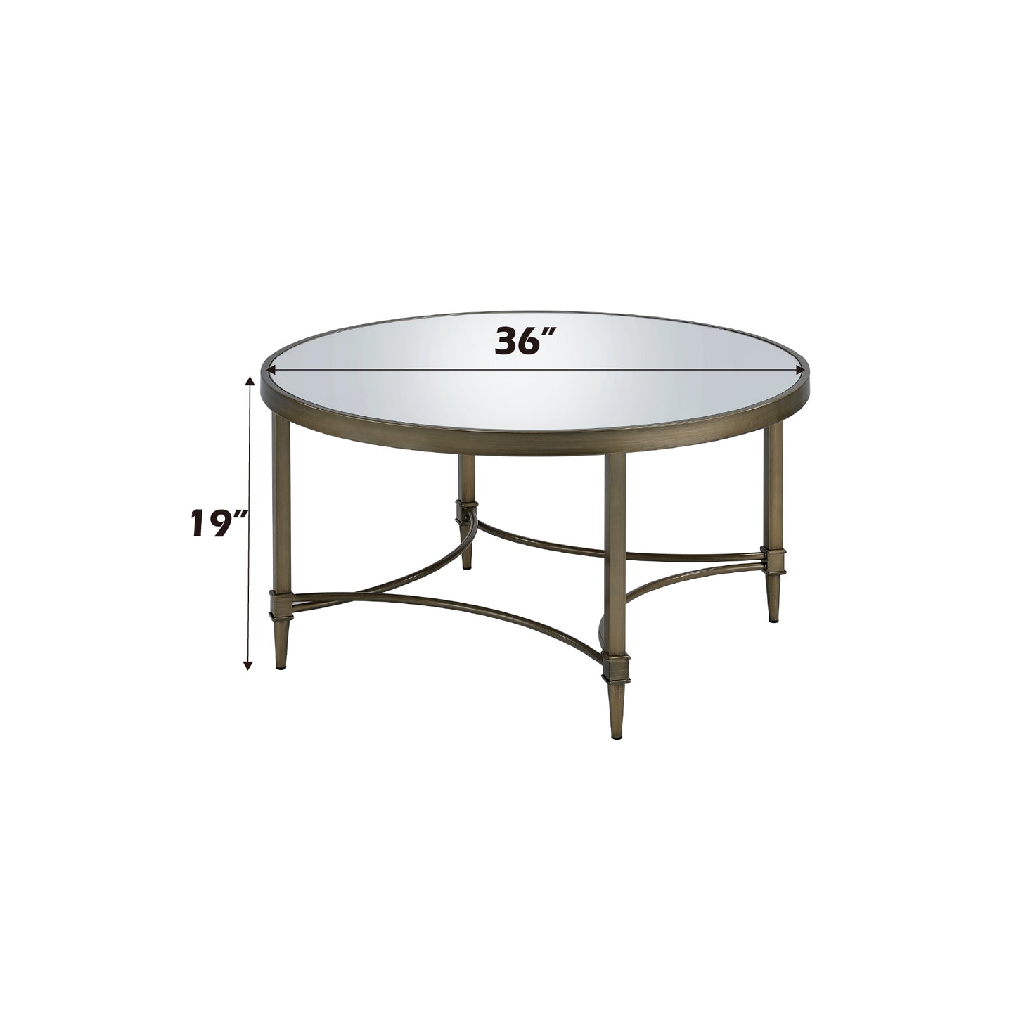 Aditya Mirrored & Antique Brass Finish Coffee Table FredCo