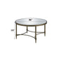 Aditya Mirrored & Antique Brass Finish Coffee Table FredCo