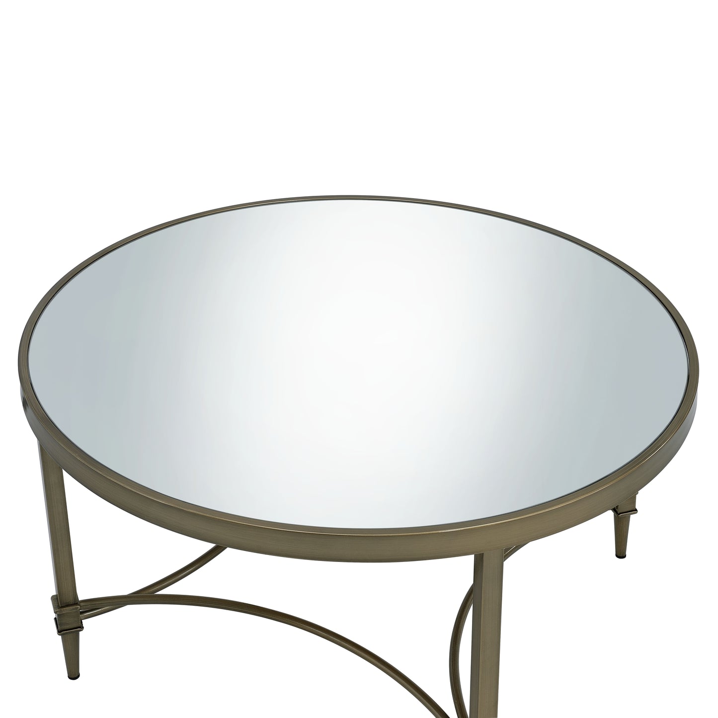 Aditya Mirrored & Antique Brass Finish Coffee Table FredCo